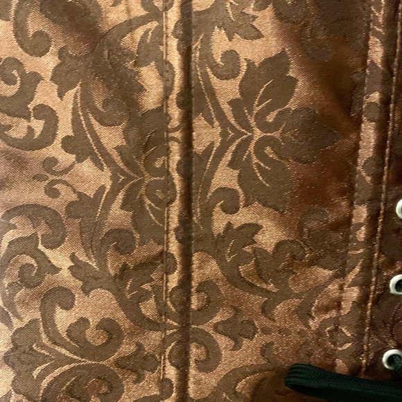 Brown and Silver Shapewear Gothic Corset with Intricate Design - Picture 5 of 7
